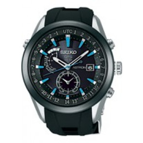 Seiko correa de reloj 7X52-0AB0 / SAST009G / R02M013J9 / SAST011G Caucho Negro 24mm