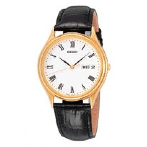 Correa de reloj Seiko 7N43-8A99 / SGG480P1 Cuero Negro 18mm