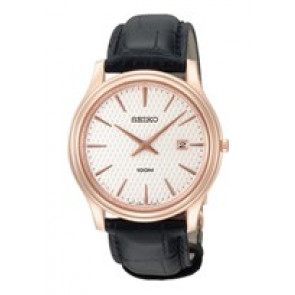 Correa de reloj Seiko 7N39-0BS0 / SKP352P1 Cuero Negro 20mm