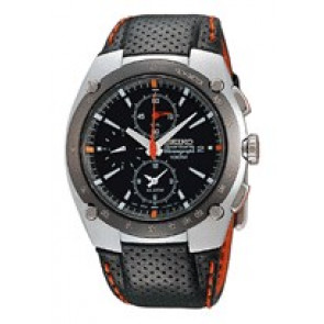 Correa de reloj Seiko 7T62-0ADO / SNA481P1 Cuero Negro