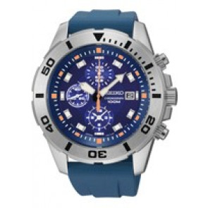 Correa de reloj Seiko 7T92-0NS0 / SNDE03P1 / R00H013J0 Silicona Azul 22mm