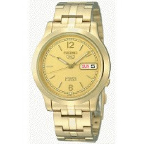 Correa de reloj Seiko 7S26-02J0 / SNK802K1 Acero Chapado en oro 18mm