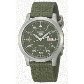 Correa de reloj Seiko 7S26-02J0 / SNK805K2 / 4K11JZ Textil Verde 18mm