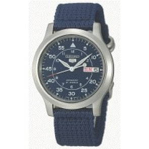 Correa de reloj Seiko 7S26-02J0 / SNK807K2 / 4K12JZ Textil Azul 18mm
