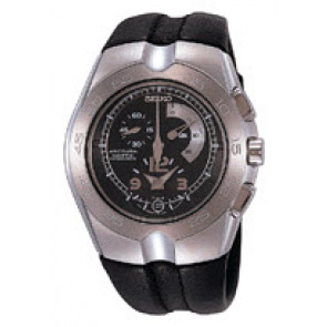 Correa de reloj Seiko 7L22-0AJ0 / SNL031J1 / 4KT4JB Caucho Negro 16mm