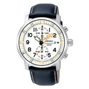 Correa de reloj Seiko SNN227P1 / 7T94-0BJ0 Cuero Negro 22mm