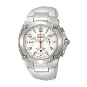 Correa de reloj Seiko SRW891P1.7T11-0BC0 / SPORTURA Cuero Blanco 12mm