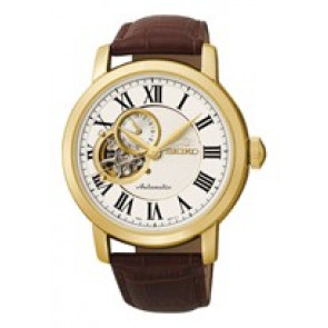 Correa de reloj Seiko 4R39-00K0 / SSA232K1 Cuero Marrón 18mm