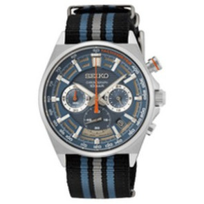 Correa de reloj Seiko SSB409P1.8T63-00T00 Nylon/perlón Bicolor 22mm