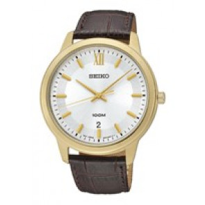 Correa de reloj Seiko SUR036P1 / 6N42 00A0 / L08DZ20 Cuero Marrón 20mm