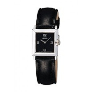 Correa de reloj Seiko V400-6530 / SWX273P1 / 4HM3JJ Cuero Negro 16mm