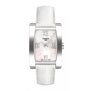 Correa de reloj Tissot T0073091611300 / T610027415 Cuero Blanco 15mm