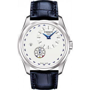 Correa de reloj Tissot T0354281603101A / T600042895 Cuero Azul 22mm