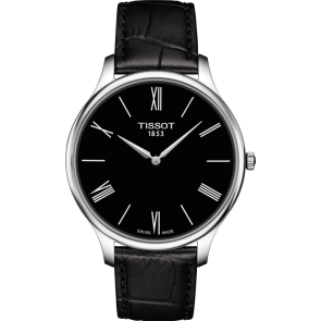 Correa de reloj Tissot T0634091605800A / T610042813 Cuero Negro 18mm