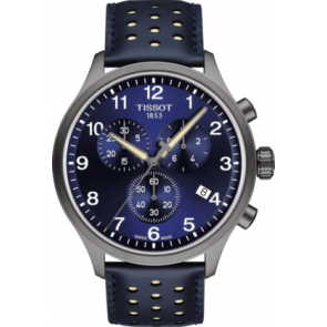 Correa de reloj Tissot T1166173604701 / T600044072 Cuero Azul 22mm