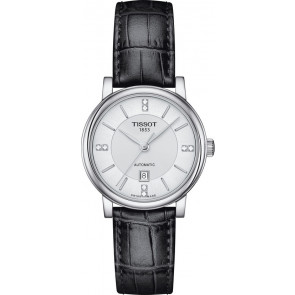 Correa de reloj Tissot T600045626 / T1222071603601A Cuero Negro 15mm