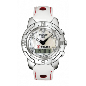 Correa de reloj Tissot T33764881A / T610014637 Cuero Blanco