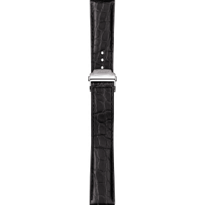 Correa de reloj Tissot T600013462 Cuero de cocodrilo Negro 20mm