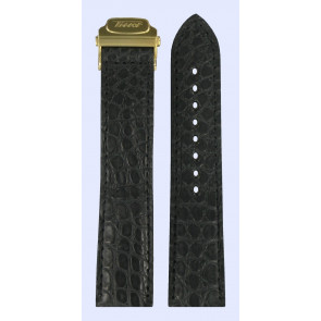 Correa de reloj Tissot T600013511 Cuero de cocodrilo Negro 20mm