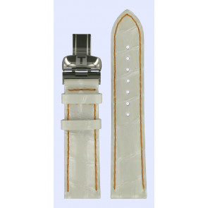 Correa de reloj Tissot T600031659. size S Cuero Blanco 19mm