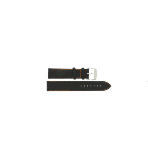 Tissot correa de reloj T095.417.360.570.0 - T600035367 / T095.417.A Cuero Negro 19mm + costura naranja
