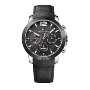 Correa de reloj Tommy Hilfiger TH-301-1-34-2082 / TH679301984 Cuero/Plástico Negro