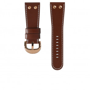 TW Steel correa de reloj TWB84 Cuero Marrón 30mm + costura blanca