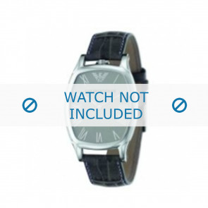 Armani correa de reloj AR-2400 Piel de cocodrilo Negro 19mm 