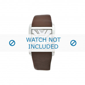Correa de reloj Armani AR2008 Cuero Marrón oscuro 28mm
