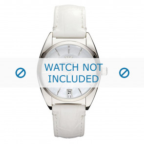 Armani correa de reloj AR0377 Cuero Blanco 16mm + costura blanca