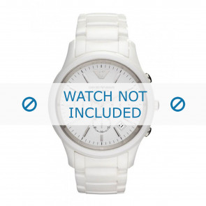 Armani correa de reloj AR1453 Cerámica Blanco 22mm