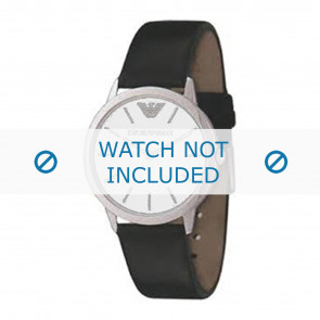 Armani correa de reloj AR2002 Cuero Negro 18mm