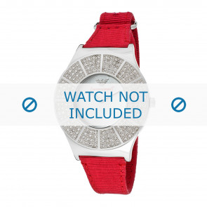 Armani correa de reloj AR5754 Textil Rojo 18mm + costura roja