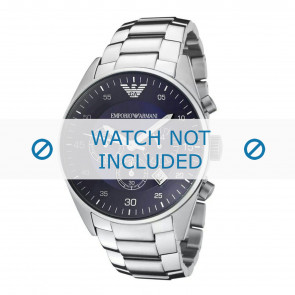 Armani correa de reloj AR5860 Acero inoxidable Plateado 23mm