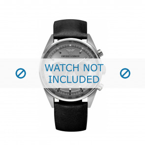 Armani correa de reloj AR5994 Cuero Negro 23mm