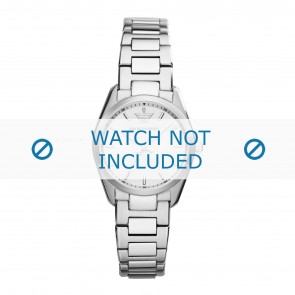 Armani correa de reloj AR6028 Metal Plateado 14mm