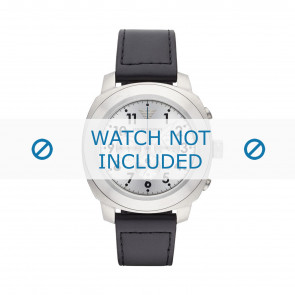 Armani correa de reloj AR6054 Cuero Negro 22mm + costura negro