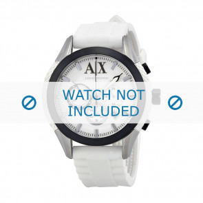 Armani correa de reloj AX-1225 Silicona Blanco 22mm 