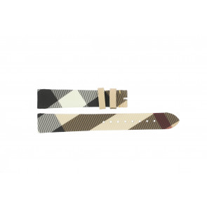 Correa de reloj Burberry BU1577 Cuero Crema blanca 16mm