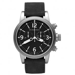 Correa de reloj Burberry BU7808 Cuero Negro 22mm