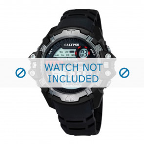 Correa de reloj Calypso k5656-1 Caucho Negro 22mm