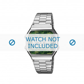 Casio correa de reloj A168WEC-3EF / A168WEC-3 Acero Palteado 18mm