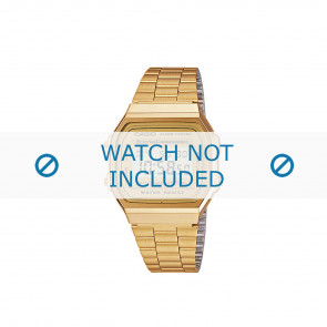 Casio correa de reloj A168WG-9EF / A168WG-9 Acero Dorado 18mm