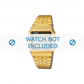 Casio correa de reloj A500WEGA-1EF / A500WEGA-1 Acero Dorado 18mm