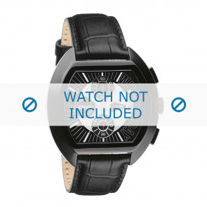 Correa de reloj Dolce & Gabbana DW0214 Piel de cocodrilo Negro 22mm