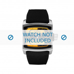 Diesel correa de reloj DZ1456 Cuero Negro 32mm + costura negro