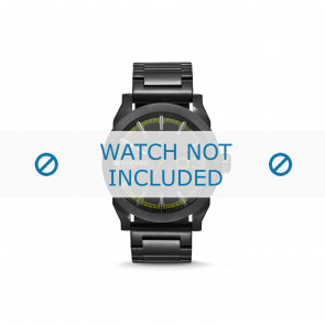 Diesel correa de reloj DZ1678 Acero inoxidable Negro 24mm