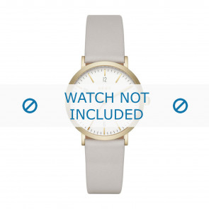 DKNY correa de reloj NY2507 Cuero Crema blanca / Amarillento 18mm