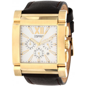 Esprit correa de reloj ES101011005 / ES101011005-001 Cuero Marrón oscuro 29mm + costura marrón