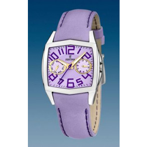 Festina correa de reloj F16263-4 Cuero Púrpura + costura violeta